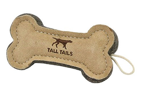 Tall Tails Tall Tails Bone Natural Leather 6" Dog Toy - DimpzBazaar.com
