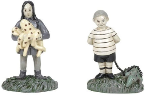 Department 56 Department 56 The Addams Family Village The Kids with Their Pets Figurine Set, 1.85 in H - DimpzBazaar.com