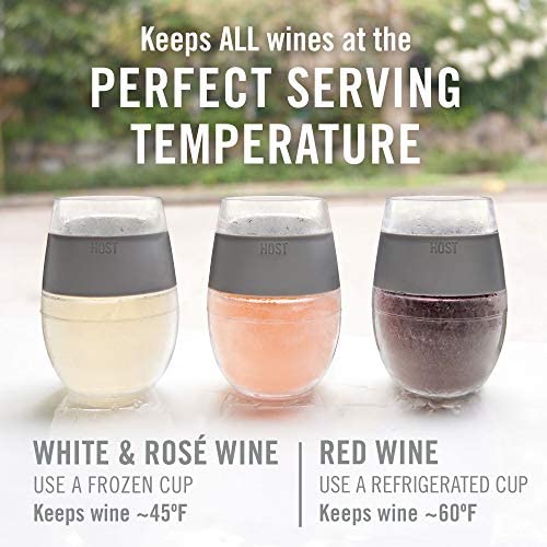 Host Host Wine Cooling Cup Double Wall Insulated Freezable Drink Chilling Tumbler with Freezing Gel, Set of 1, 9 oz, Tangerine - DimpzBazaar.com