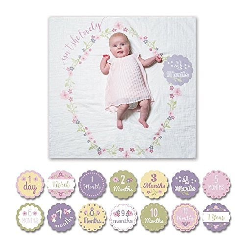 Mary Meyer lulujo Baby Baby's First Year Milestone Blanket and Cards Set, Loved Beyond Measure - DimpzBazaar.com