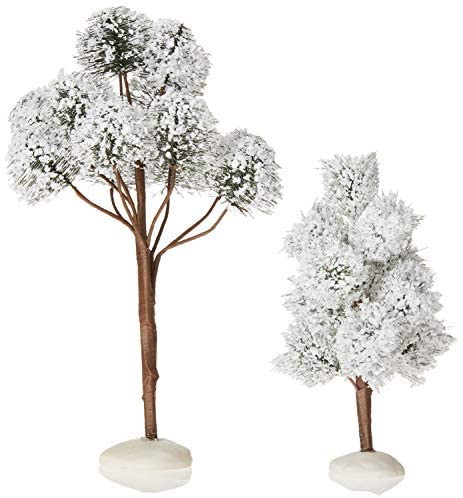 Department 56 Department 56 Village Cross Product Accessories Snowy Jack Pine Trees Figurine Set, 6 and 9 Inch, Multicolor - DimpzBazaar.com