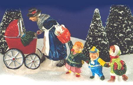 Original Snow Village Nanny And The Preschoolers (Set of 2) - Department 56 (Retired) - DimpzBazaar.com