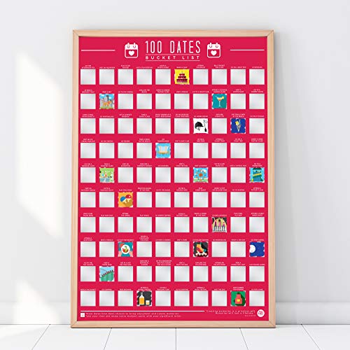Gift Republic 100 Dates Bucket List Scratch Poster - DimpzBazaar.com