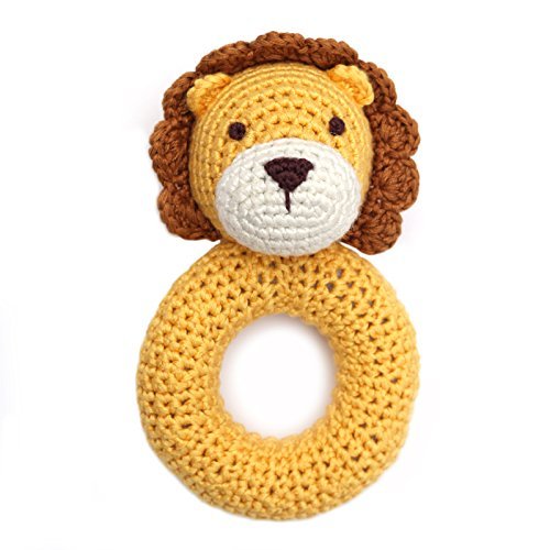 Cheengoo Cheengoo Organic Bamboo Crocheted Lion Ring Rattle - DimpzBazaar.com