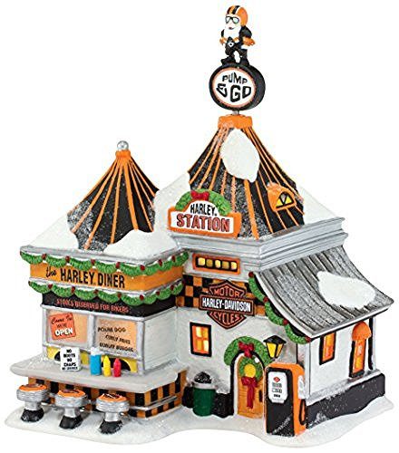 Department 56 Department 56 North Pole Series Village Harley Pump and Go Diner Lit House, 8.3-Inch - DimpzBazaar.com