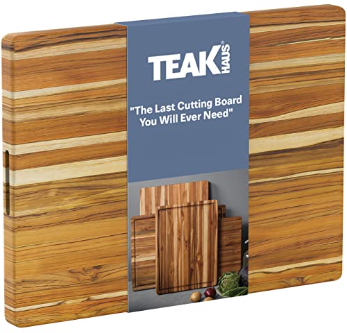Teakhaus TeakHaus Edge Grain Carving Board w/Hand Grip (Rectangle) | 24" x 18" x 1.5" - DimpzBazaar.com