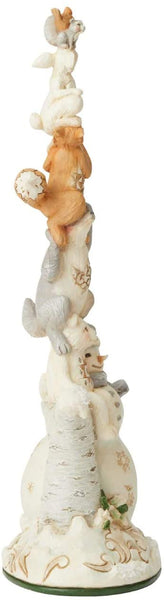 Enesco Enesco Jim Shore Heartwood Creek White Woodland Snowman Stacked Figurine, 13.31 Inch, Multicolor - DimpzBazaar.com