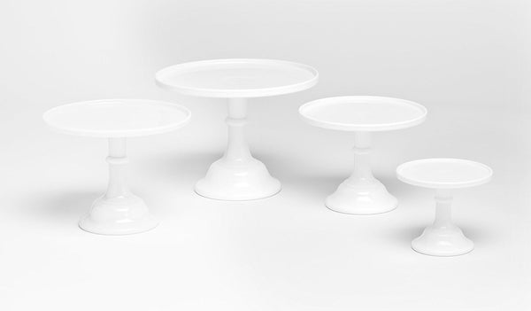 Mosser Glass Milk White 9" Glass Cake Stand - Made in the USA By Mosser Glass - DimpzBazaar.com