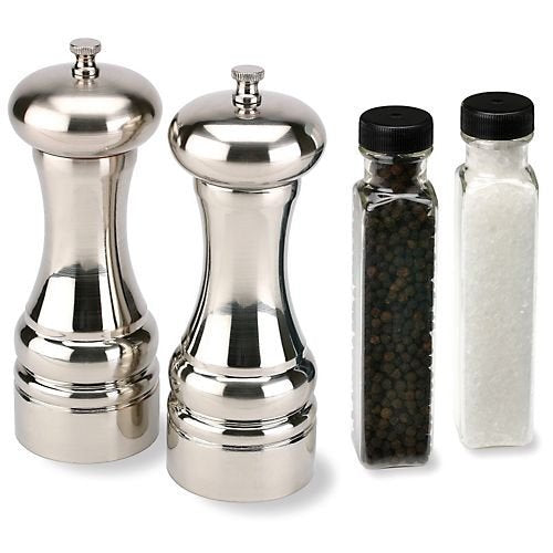 Olde Thompson Olde Thompson Mercury Peppermill and Salt Grinder with Bonus Pepper and Salt by Olde Thompson - DimpzBazaar.com
