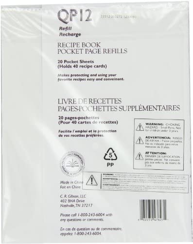 C.R. Gibson C.R. Gibson Recipe Book, Durable 3-Ring Binder, Holds 40 Recipe Cards - DimpzBazaar.com