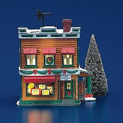 Department 56 Dept 56 Snow Village "Al's Tv Shop" Retired #54232 - DimpzBazaar.com