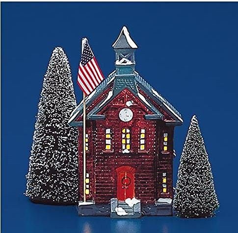 Department 56 Department 56 Snow Village New School House # 50377 Year 1986 Very Rare - DimpzBazaar.com