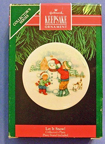 Hallmark Hallmark Keepsake Ornament - Let it Snow! Porcelain Plate 1991 (QX4369) - DimpzBazaar.com