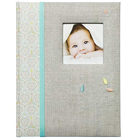 C.R. Gibson C.R. Gibson Grey 'Linen Tree' Loose Leaf First Five Years Memory Baby Book, 64pgs, - DimpzBazaar.com