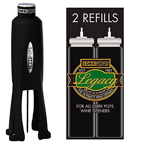 Cork Pops Cork Pops Legacy Wine Bottle Opener and 2 Refill Cartridges - DimpzBazaar.com