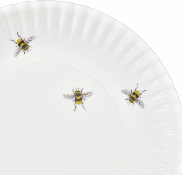 Mary Lake-Thompson Mary Lake-Thompson Bee Melamine Dinner Plates, Set of 4 - DimpzBazaar.com