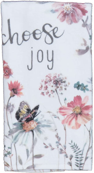 Kay Dee Kay Dee Designs Kitchen Towel Set (2 pc) - Choose Joy and Live Simply - Terry Hand Towels,White - DimpzBazaar.com