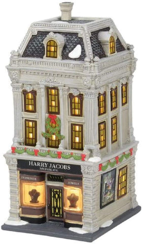 Department 56 Department 56 "Christmas" in the City Harry Jacobs Jewelers Lit House, 9.06-inch High - DimpzBazaar.com