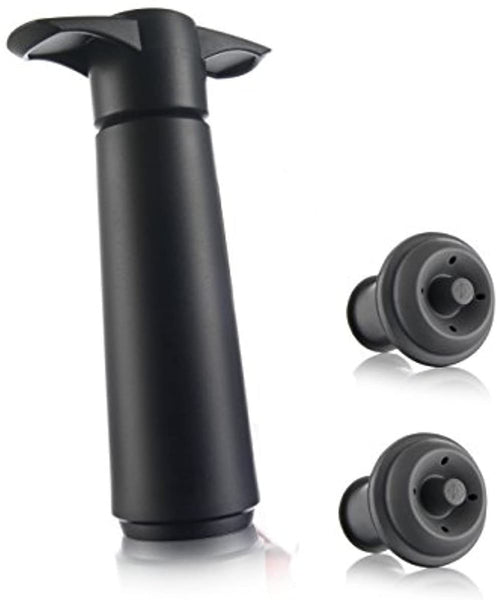 Dimpz Bazaar Bundle Includes 2 Items - The Original Wine Saver and 8 Stoppers - The Original Vacu Vin Wine Saver with 2 Vacuum Stoppers – Black and Vacu Vin Wine Saver Vacuum Stoppers Set of 6 – Grey - DimpzBazaar.com