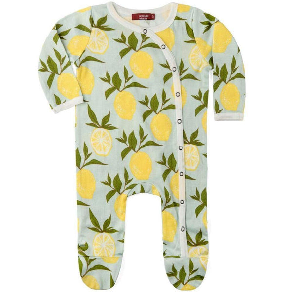 MilkBarn MilkBarn Organic Cotton Footed Romper Lemon - DimpzBazaar.com