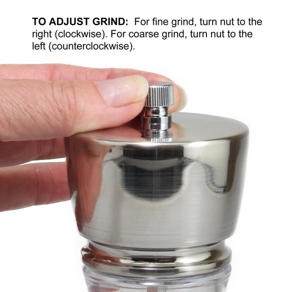 Olde Thompson Olde Thompson 7.5" Tahoe - Pepper mill and salt shaker set - Brushed nickel plated - DimpzBazaar.com