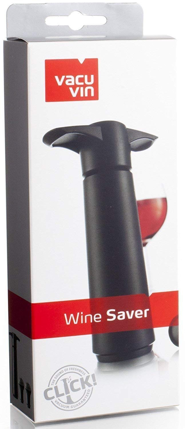 Vacu Vin Wine Saver Pump with 2 x Vacuum Bottle Stoppers - Black – Dimpz  Bazaar