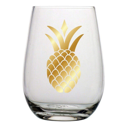 Slant Collections Pineapple Stemless Wine Glass F146561 Slant Collections - DimpzBazaar.com