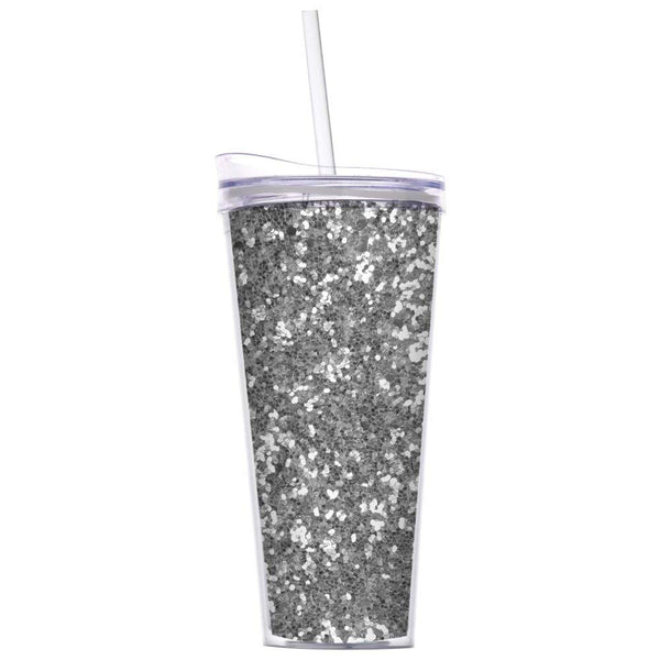 Slant Collections Slant Double Wall Glitter Tumbler with Straw 22 OZ - DimpzBazaar.com