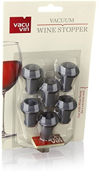 Dimpz Bazaar Bundle Includes 2 Items - The Original Wine Saver and 8 Stoppers - The Original Vacu Vin Wine Saver with 2 Vacuum Stoppers – Black and Vacu Vin Wine Saver Vacuum Stoppers Set of 6 – Grey - DimpzBazaar.com