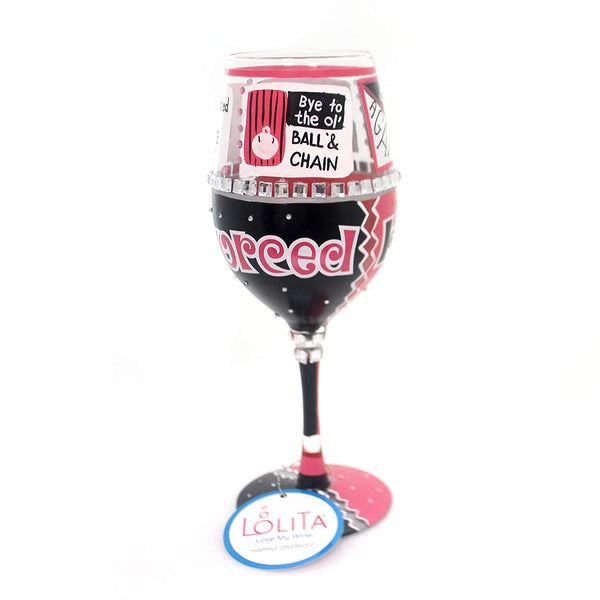 Unknown Lolita by Enesco Happily Divorced Wine Glass - DimpzBazaar.com