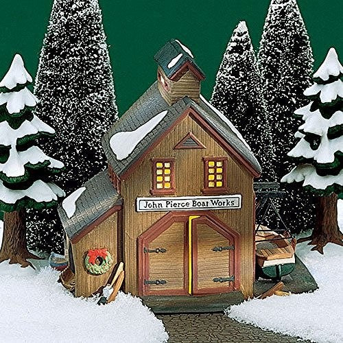 Department 56 DEPT 56 NEW ENGLAND VILLAGE PIERCE BOAT WORKS RETIRED #56573 BRAND NEW - DimpzBazaar.com