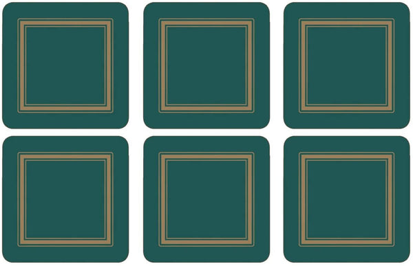 Portmeirion Home & Gifts Portmeirion Home & Gifts Classic Emerald Coasters S/6 (s), Multi Coloured - DimpzBazaar.com