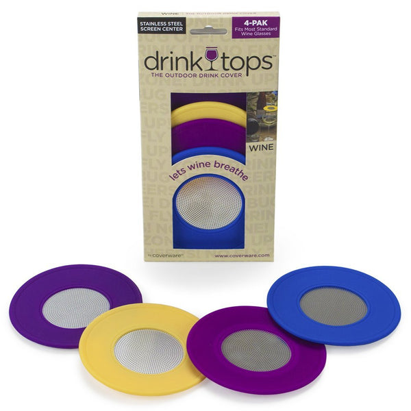 Drink Tops Drink Tops Wine Tap & Seal Outdoor Silicone Drink Covers, Pack of 4 - DimpzBazaar.com