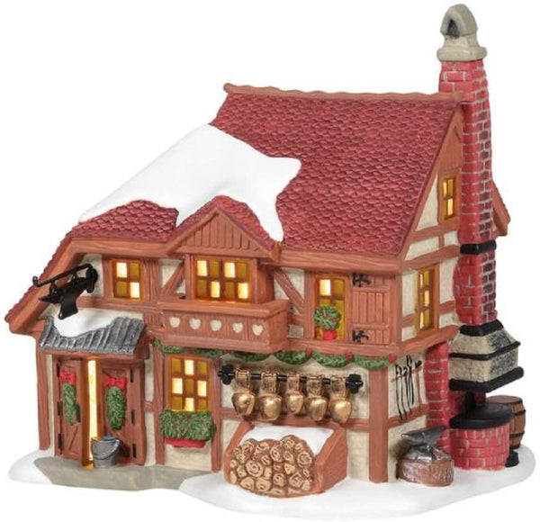 Department 56 Department 56 Alpine Village Alpine Cowbell Forge Lit House, 6.38-inch High - DimpzBazaar.com