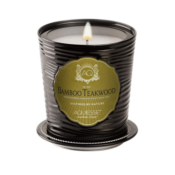 Aquiesse Aquiesse Bamboo Teakwood Luxe Tin Candle - DimpzBazaar.com