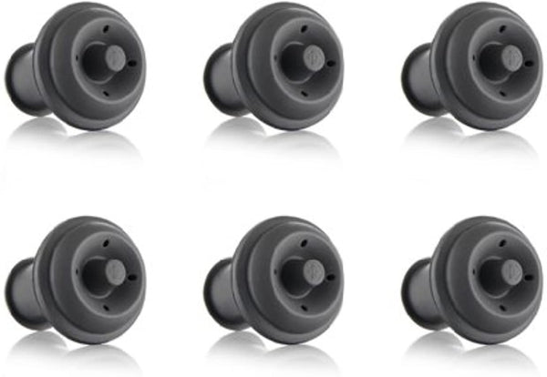 Dimpz Bazaar Bundle Includes 2 Items - The Original Wine Saver and 8 Stoppers - The Original Vacu Vin Wine Saver with 2 Vacuum Stoppers – Black and Vacu Vin Wine Saver Vacuum Stoppers Set of 6 – Grey - DimpzBazaar.com