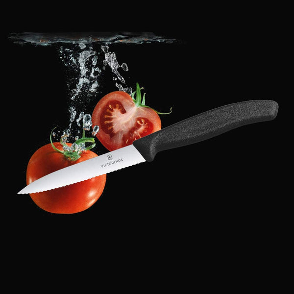 Victorinox Victorinox VIC-6.7733 Swiss Classic Paring 4" Serrated Spear Point Blade 5/8" Width at Handle Black - DimpzBazaar.com