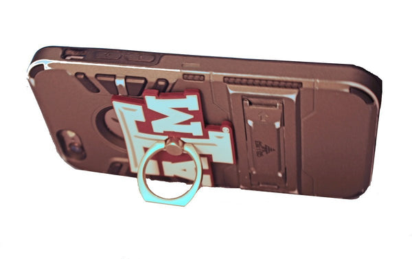 Spectrum Wine Specialties Texas A&M Cell Phone Stand Texas A&M University Licensed with hologram non-slip ring clasp grip and adjustable stand for all iPhone, Samsung, Android smart phones case accessories - DimpzBazaar.com