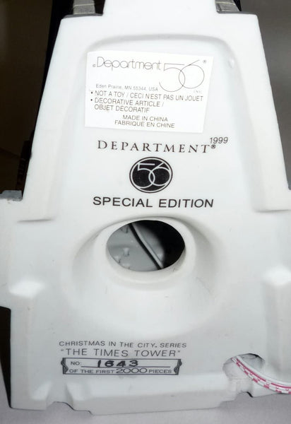 Christmas in the City DEPARTMENT 56 CHRISTMAS IN THE CITY "THE TIMES TOWER" 2000 SPECIAL EDITION GIFT SET #55510 - DimpzBazaar.com