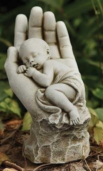 Roman Roman In the Palm of His Hand Garden Statue - DimpzBazaar.com