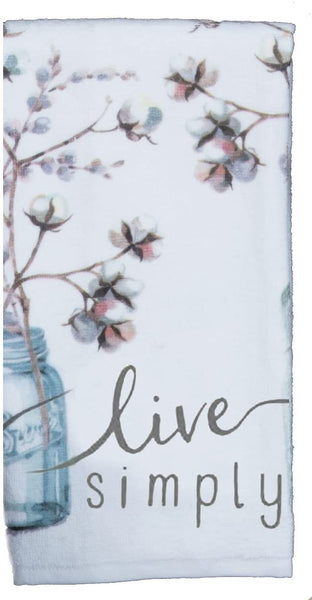 Kay Dee Kay Dee Designs Kitchen Towel Set (2 pc) - Choose Joy and Live Simply - Terry Hand Towels,White - DimpzBazaar.com
