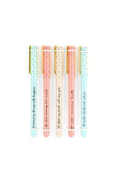 Eccolo World Traveler Eccolo Dayna Lee Collection Anything is Possible Pens (Set of 5), Inspiring Quotes, Gift Boxed - DimpzBazaar.com