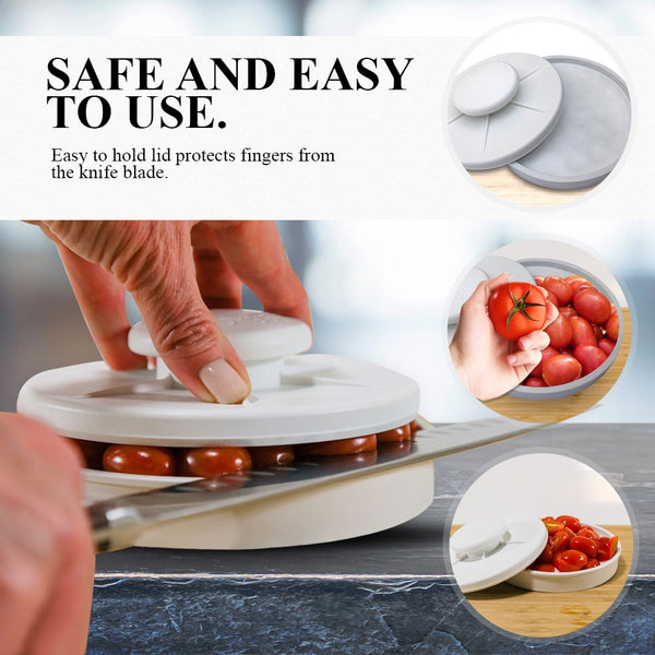 Rapid Slicer Rapid Slicer - Food Cutter - Slice Tomatoes, Grapes, Olives, Chicken, Shrimp, Strawberries, Salads, and More In Seconds. Non-Slip Gadget Holder for Slicing All Different Foods Easily - DimpzBazaar.com