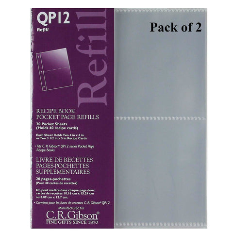 Sun Island Ventures C.R. Gibson QP-12 Small Recipe Book Pocket Page Refill 20 Sheets (Pack of 2) ... - DimpzBazaar.com