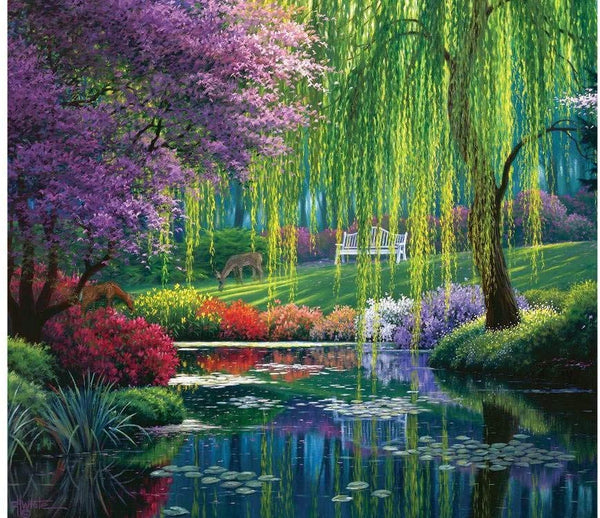 SUNSOUT INC Willow Pond 300 Piece Jigsaw Puzzle by SunsOut - DimpzBazaar.com
