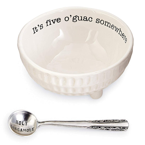 Mud Pie Mud Pie 4851076 Guacamole Serving Dish Set, White - DimpzBazaar.com