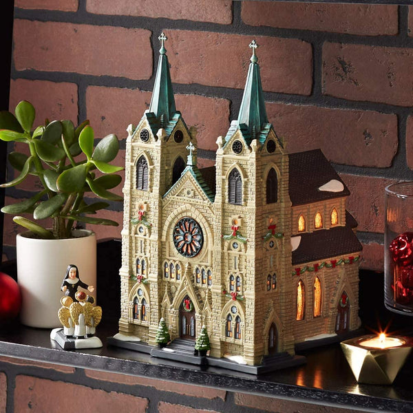 Department 56 Department 56 Christmas in The City Village St. Thomas Cathedral Lit Building, 11.02 Inch, Multicolor - DimpzBazaar.com