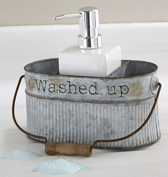 Mud Pie Mud Pie Tin Soap Pump Set with Ceramic Dispenser - DimpzBazaar.com