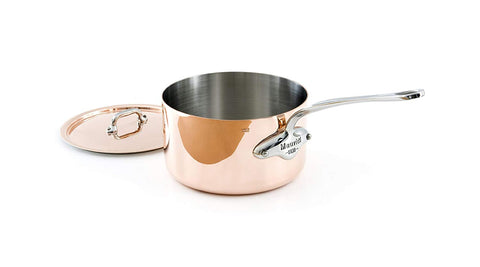 Mauviel Mauviel M150 Copper Cookware with Cast Stainless Steel Handles, Saucepan with Lid - DimpzBazaar.com