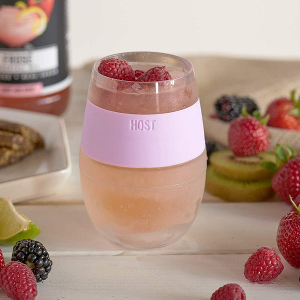Host Host Wine Cooling Cup Double Wall Insulated Freezable Drink Chilling Tumbler with Freezing Gel, Set of 1, 9 oz, Tangerine - DimpzBazaar.com